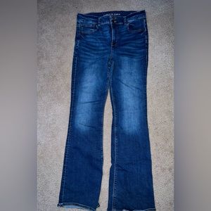 American Eagle high wasted flare jeans, size: 14 long